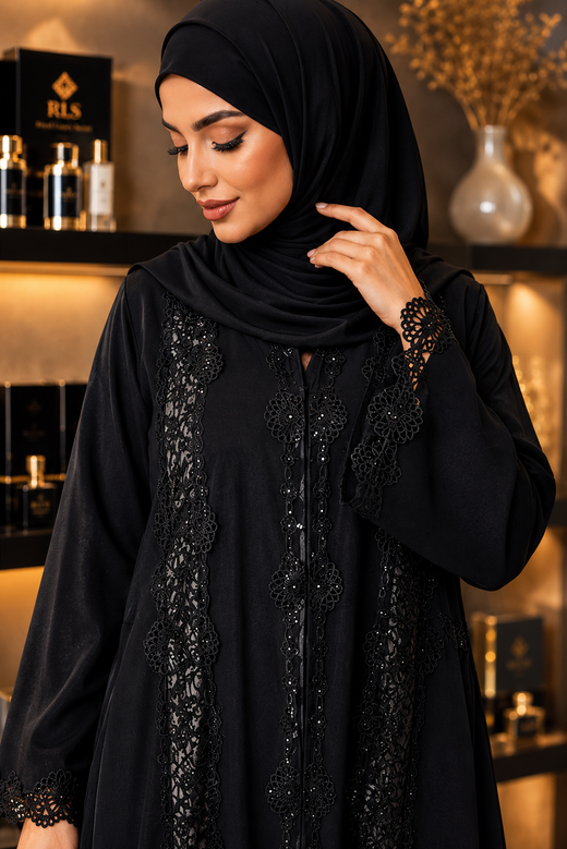 Eid Abaya & Hijab - Korean Nida Fabric | عباية العيد الفاخرة بالقماش الكوري