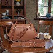 Women's genuine cowhide leather shoulder and crossbody handbag