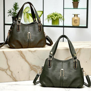 Genuine Leather Shoulder Bag: Women's Tote Handbag with Top Handle