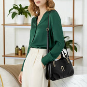 Genuine Leather Shoulder Bag: Women's Tote Handbag with Top Handle