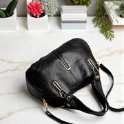 Genuine Leather Shoulder Bag: Women's Tote Handbag with Top Handle