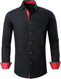 Mens Dress Shirts Regular Fit Long Sleeve Stretch right for Business Dress as well