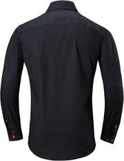 Mens Dress Shirts Regular Fit Long Sleeve Stretch right for Business Dress as well