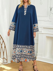 Bohemian Print Kaftan Abaya - Luxe Patterned Jalabiya