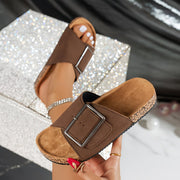 Ladies' Slippers with a Stylish Adjustable Strap, Allowing for Size And Comfort Adjustments.